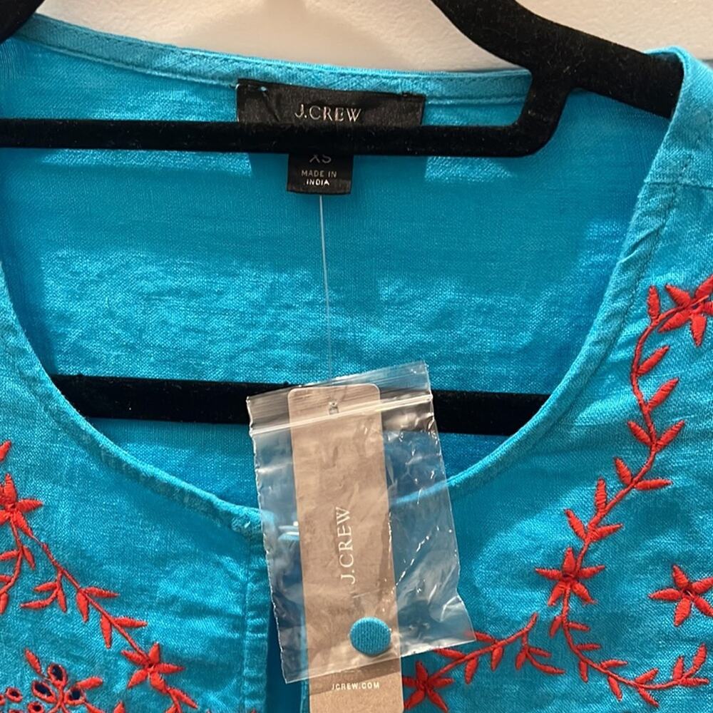 J Crew Embroidered linen tunic XS - Picture 4 of 7
